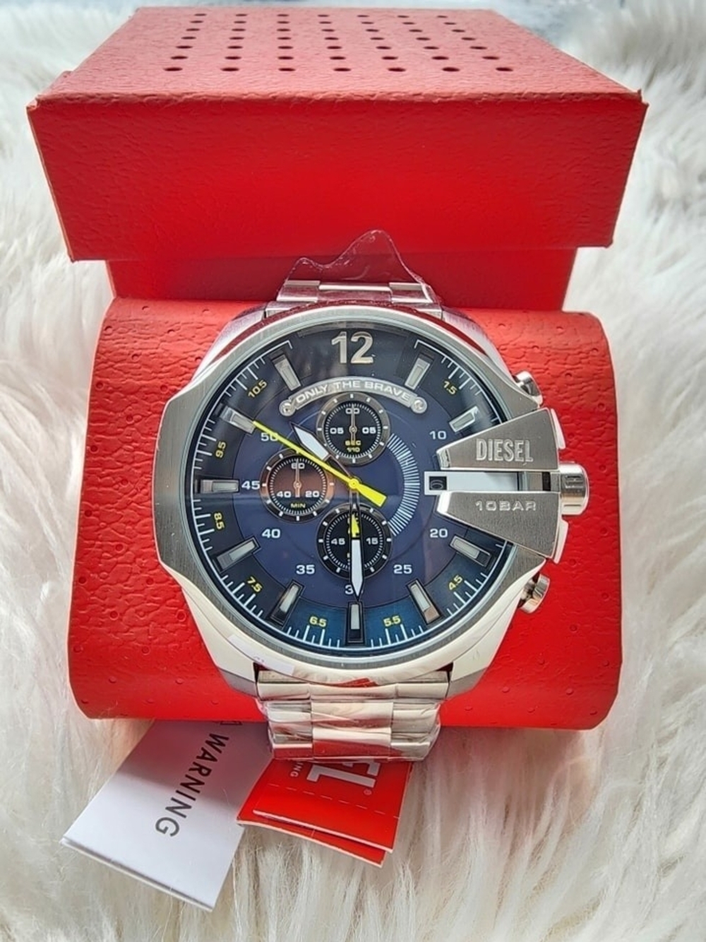 Diesel Men’s Chronograph Watch in Blue and Silver Original Brand New